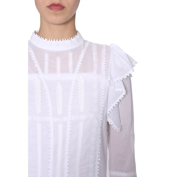 Isabel Marant Étoile Alba Ruffle-Trimmed Embroidered Dress - Picture 6 of 16